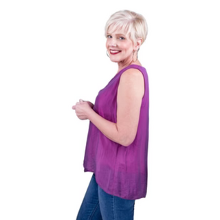 Dina Silk V-Neck Tank - dolly mama boutique