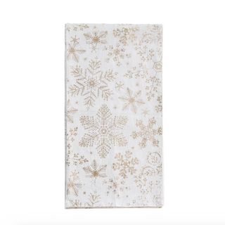 Linen Table Runner with Gold Snowflakes - dolly mama boutique