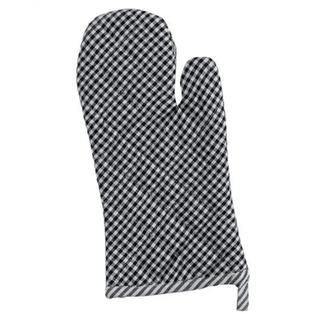 Black Checked Oven Mitt - dolly mama boutique