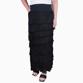 Elisa Long Silk Ruffle Skirt - dolly mama boutique