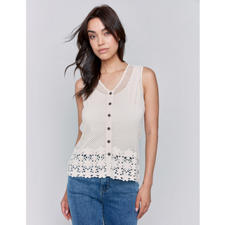 Button-Front Crochet Vest