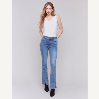 Front-Slit Bootcut Jean - dolly mama boutique