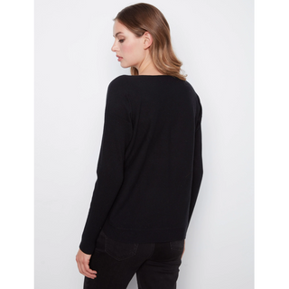Boatneck Sweater with Side Buttons