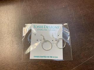 Sterling Diamond Cut Circle Earrings