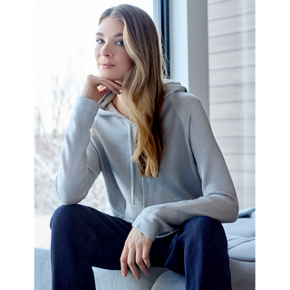 Raglan-Sleeve Shiny Hoodie
