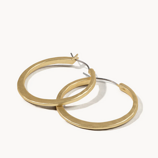 Textured Hoop Earrings - Gold - dolly mama boutique