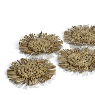 Tropical Fringed Coaster Set - dolly mama boutique