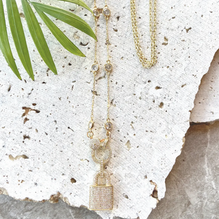 Crystal Lock Necklace - dolly mama boutique