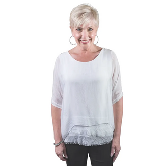 Adriana Raw-Edge Top - dolly mama boutique