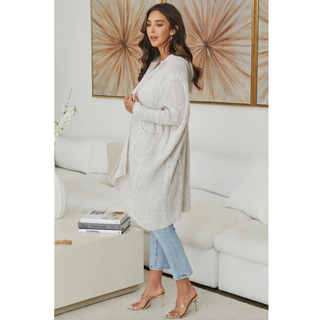 Cable-Knit Long Cardigan - dolly mama boutique