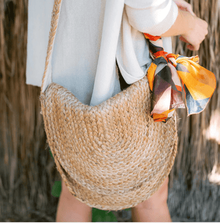 Jute Messenger Bag with Scarf - dolly mama boutique