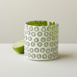 Mosaic Flower Votive - Green