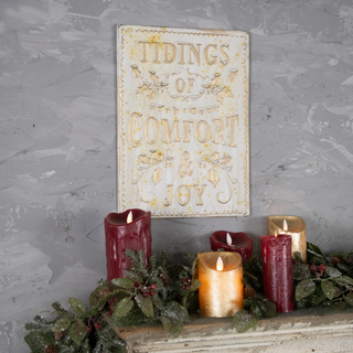 Gold "Tidings of Comfort & Joy" Sign