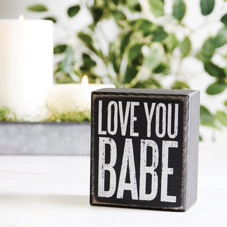 Box Sign "Love You Babe" - dolly mama boutique