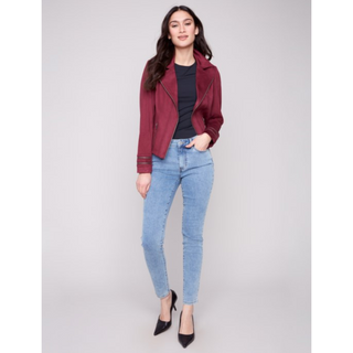 Faux Suede Jacket with Zippers - dolly mama boutique