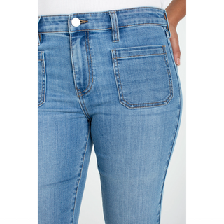 Patch-Pocket Denim Capri