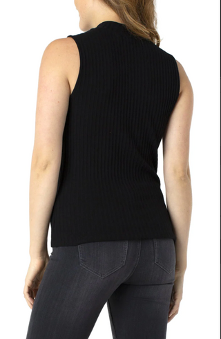 Mock-Neck Sleeveless Knit Top