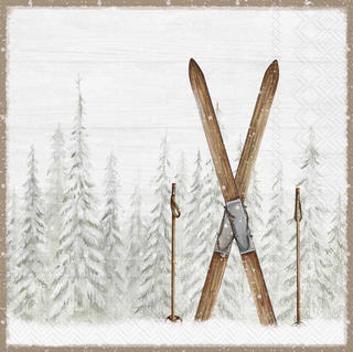Nordic Winter Ski Cocktail Napkins