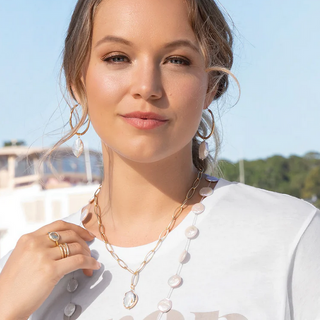 Coin Pearl Necklace - dolly mama boutique