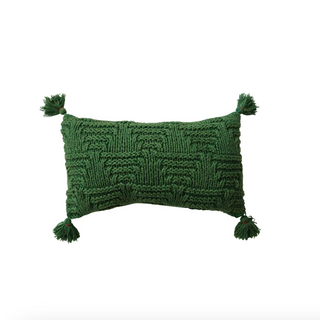 Green Knit Lumbar Pillow - dolly mama boutique