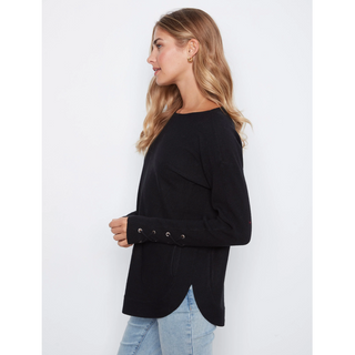 Boatneck Sweater with Rounded Hem