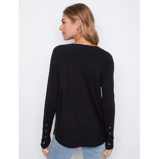 Boatneck Sweater with Rounded Hem