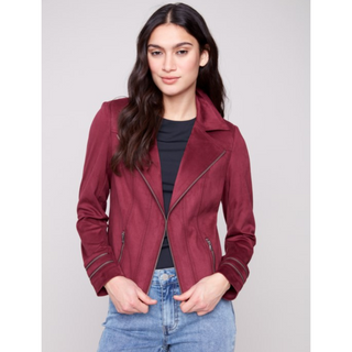 Faux Suede Jacket with Zippers - dolly mama boutique