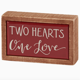 "Two Hearts" Framed Box Sign