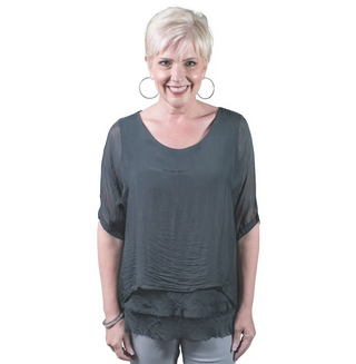 Adriana Raw-Edge Top - dolly mama boutique