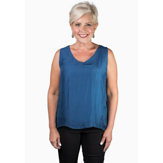 Dina Silk V-Neck Tank - dolly mama boutique