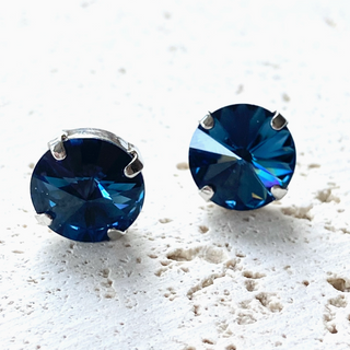 Crystal Stud Earring - Montana Blue