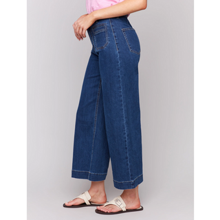 Cropped Flare Leg Front-Pocket Jeans