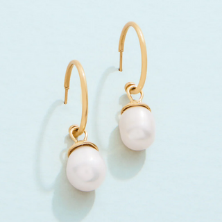 Bluffton Pearl Convertible Hoop Earrings - dolly mama boutique