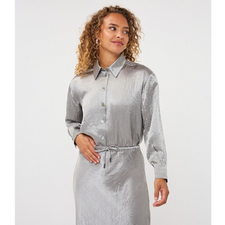 Oversized Crinkle Satin Blouse