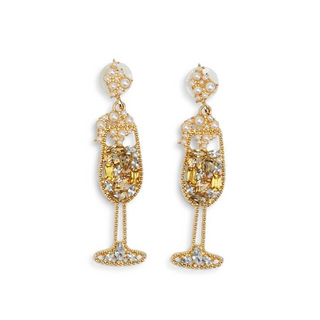 Crystal Embellished Earrings - dolly mama boutique
