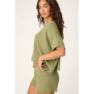 Ribbed Crop Crewneck Tee