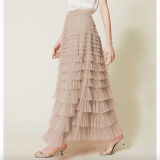 Ruffled Tulle Maxi Skirt - dolly mama boutique