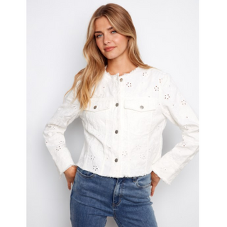Eyelet Denim Jacket - dolly mama boutique