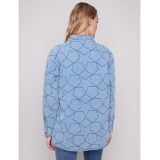 Star Quilted Denim Jacket - dolly mama boutique