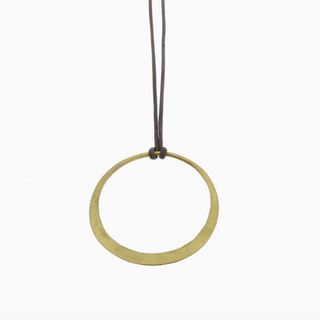 Brass Hoop Pendant Necklace - dolly mama boutique