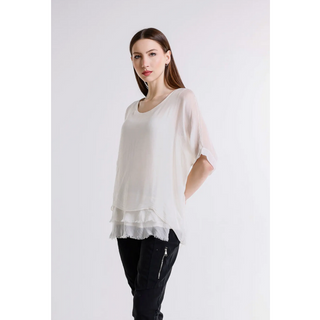 Adriana Double Raw-Edge Top - dolly mama boutique