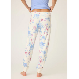 Rose Print Waffle Knit Lounge Pant