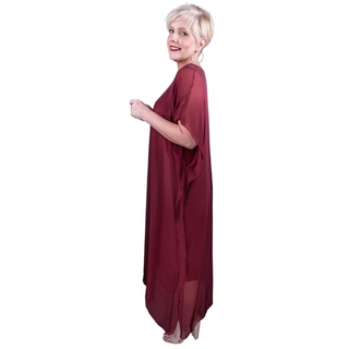 Helen Silk Long Kaftan Dress - dolly mama boutique