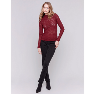 Long Sleeve Lace Mock-Neck Top - dolly mama boutique