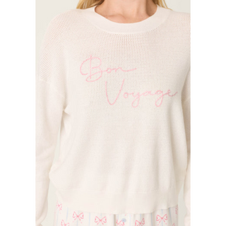 "Bon Voyage" Textured Pullover - dolly mama boutique