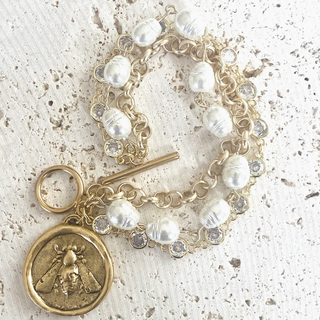 Triple Strand Bee Bracelet - dolly mama boutique