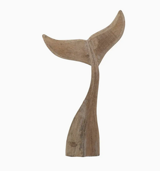 Whale Tail Wood Statue