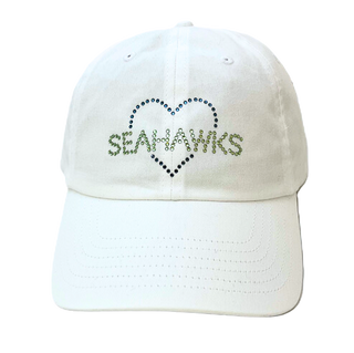 Rachel Cap with Crystal "Seahawks" Heart - dolly mama boutique