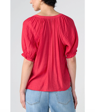 Two-Button Short-Sleeve Blouse - dolly mama boutique
