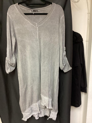 3/4 Slv Knitted Dress W/Satin Trim 19-6028T